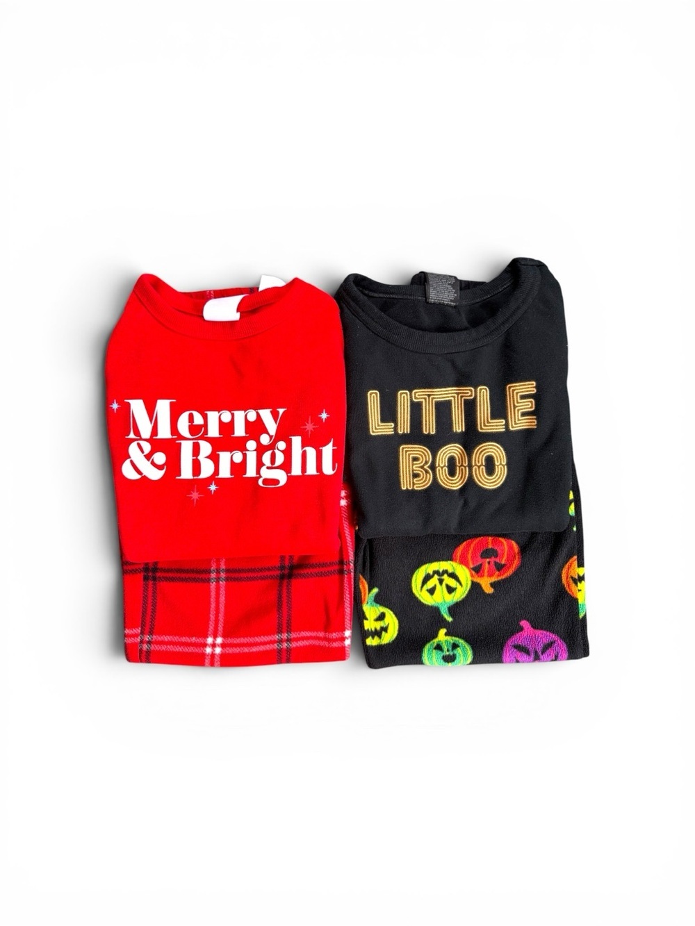 Bundle of Wondershop Red & Black Kids Pajama Tops - Merry & Bright & Little Boo